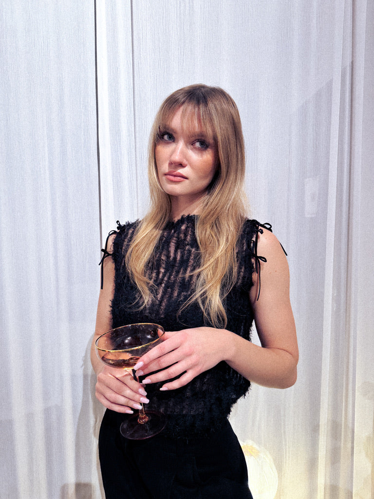 POESIA Sheer Multi-wearable Top - Lux Black