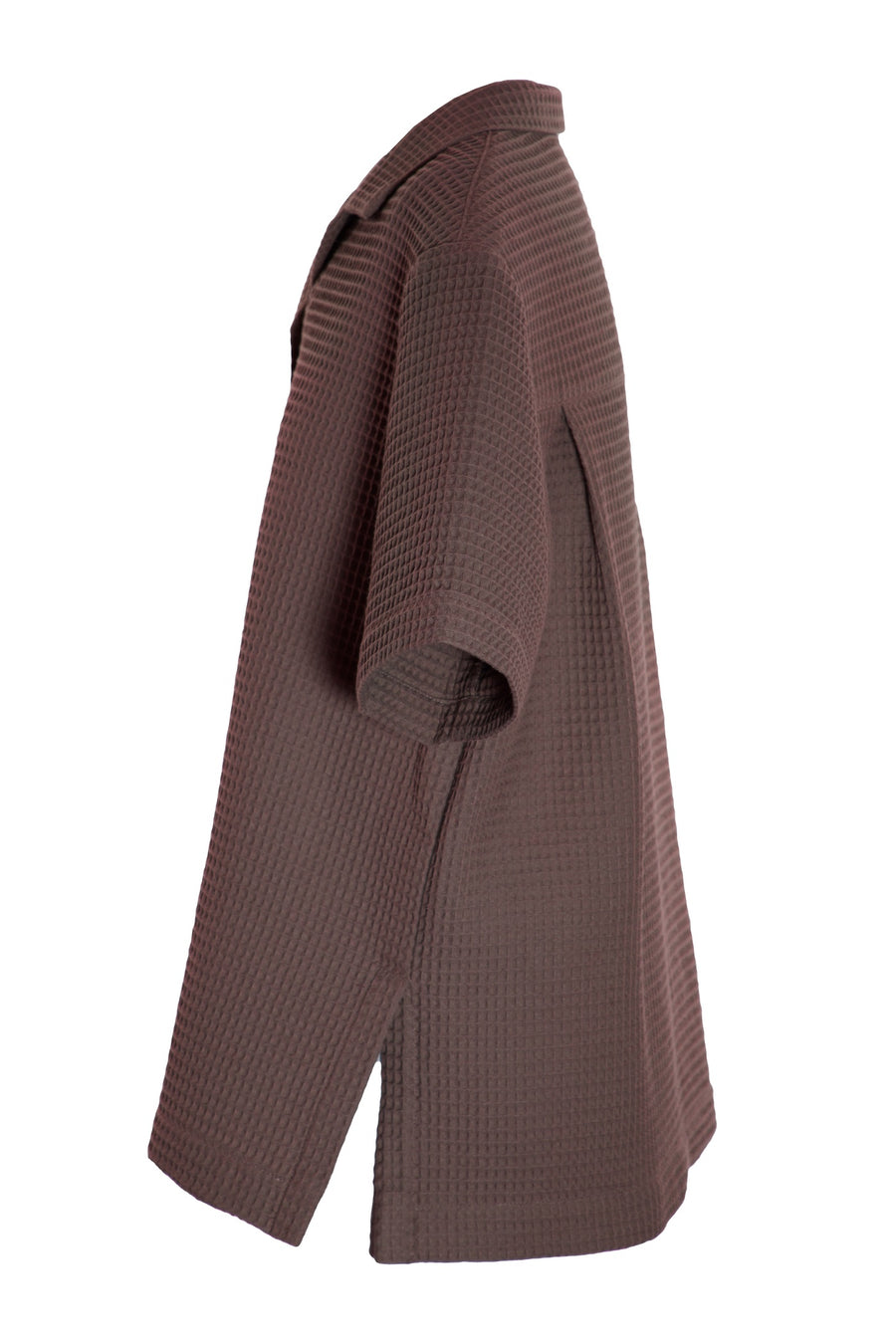 DUDE Oversized Bowling Shirt - Cocoa Waffle