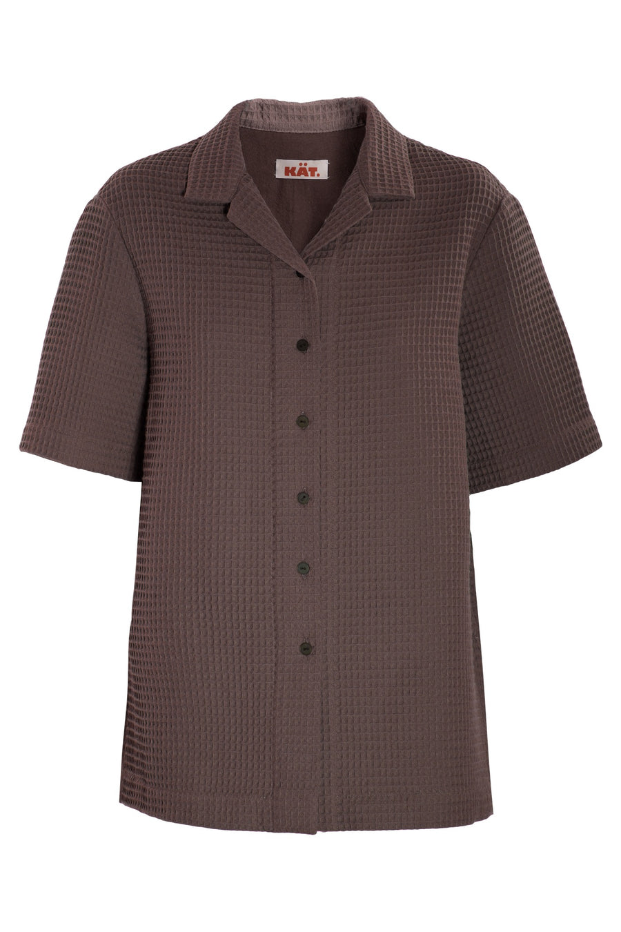 DUDE Oversized Bowling Shirt - Cocoa Waffle