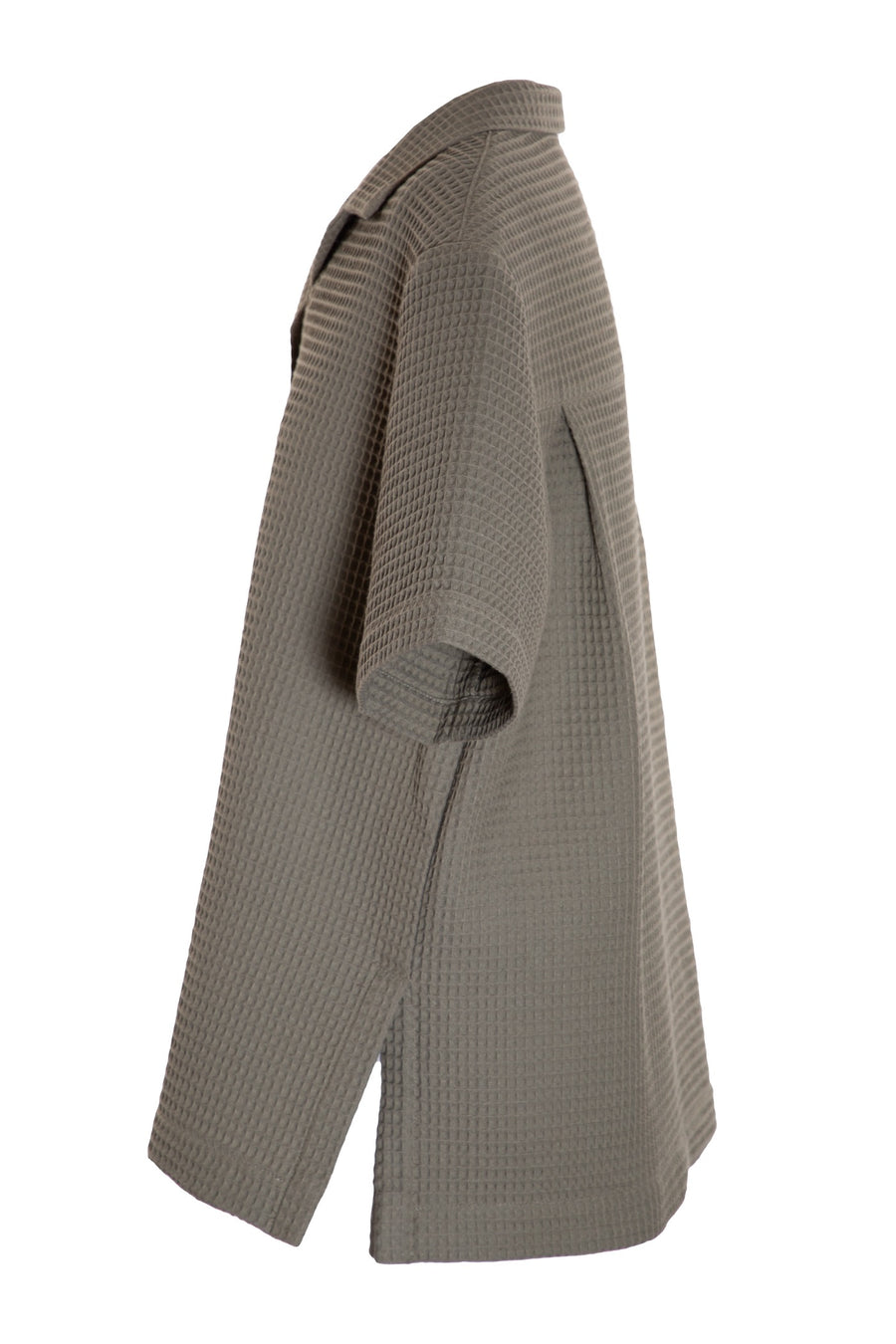 DUDE Oversized Bowling Shirt - Green Waffle