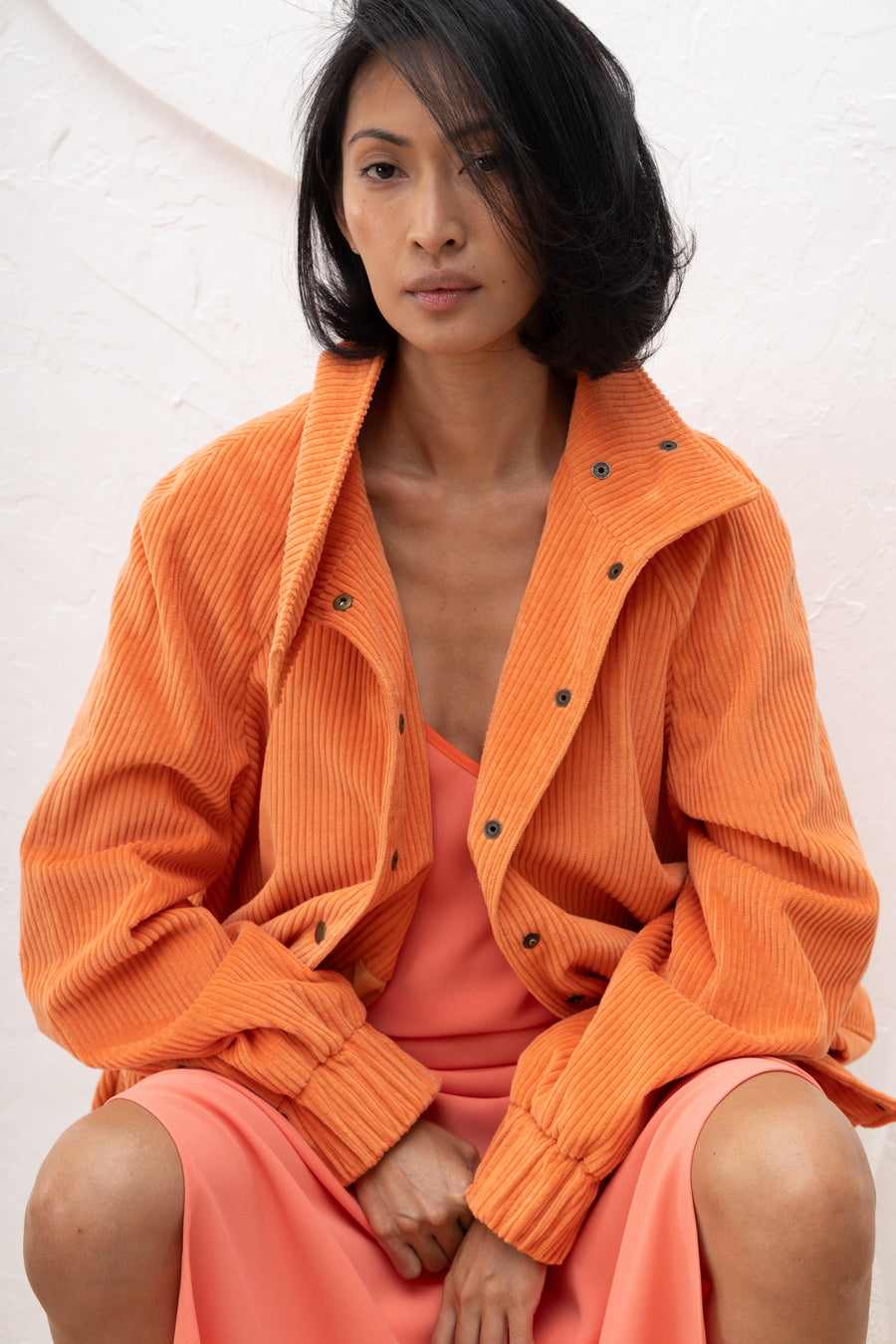 NIKO Corduroy Bomber Jacket -  Apricot