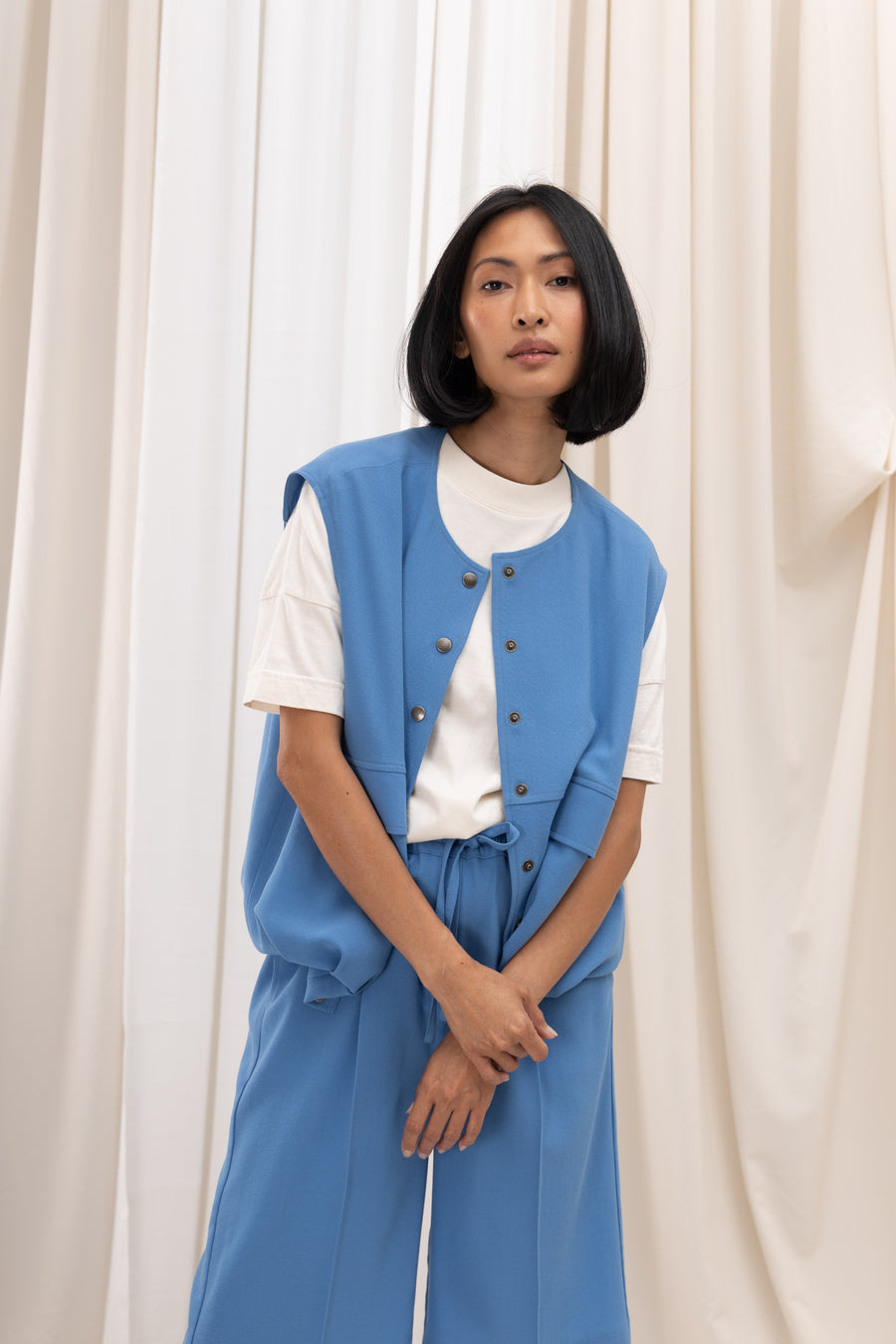 NICOLE Wool Vest - Blue
