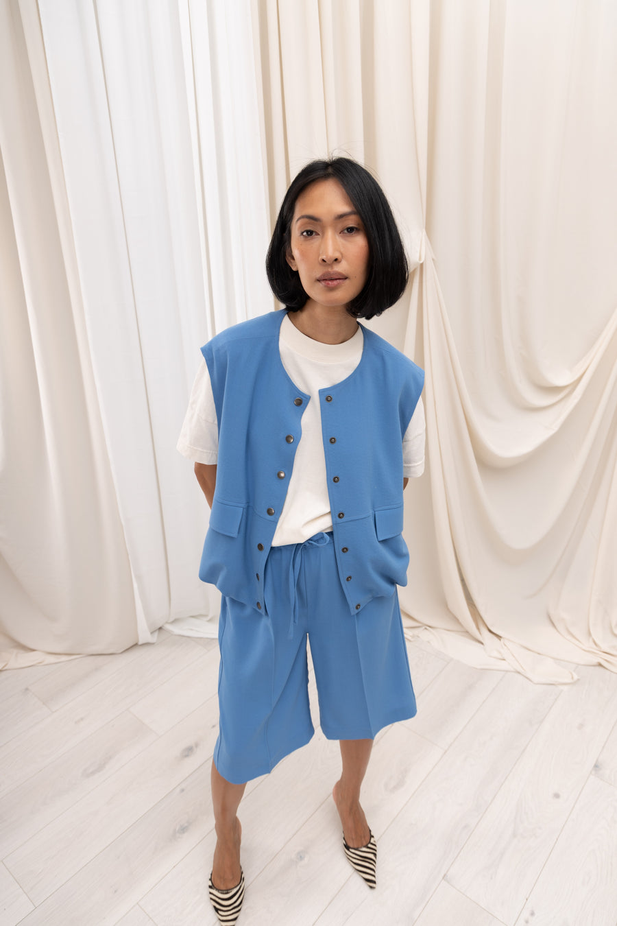 NICOLE Wool Vest - Blue
