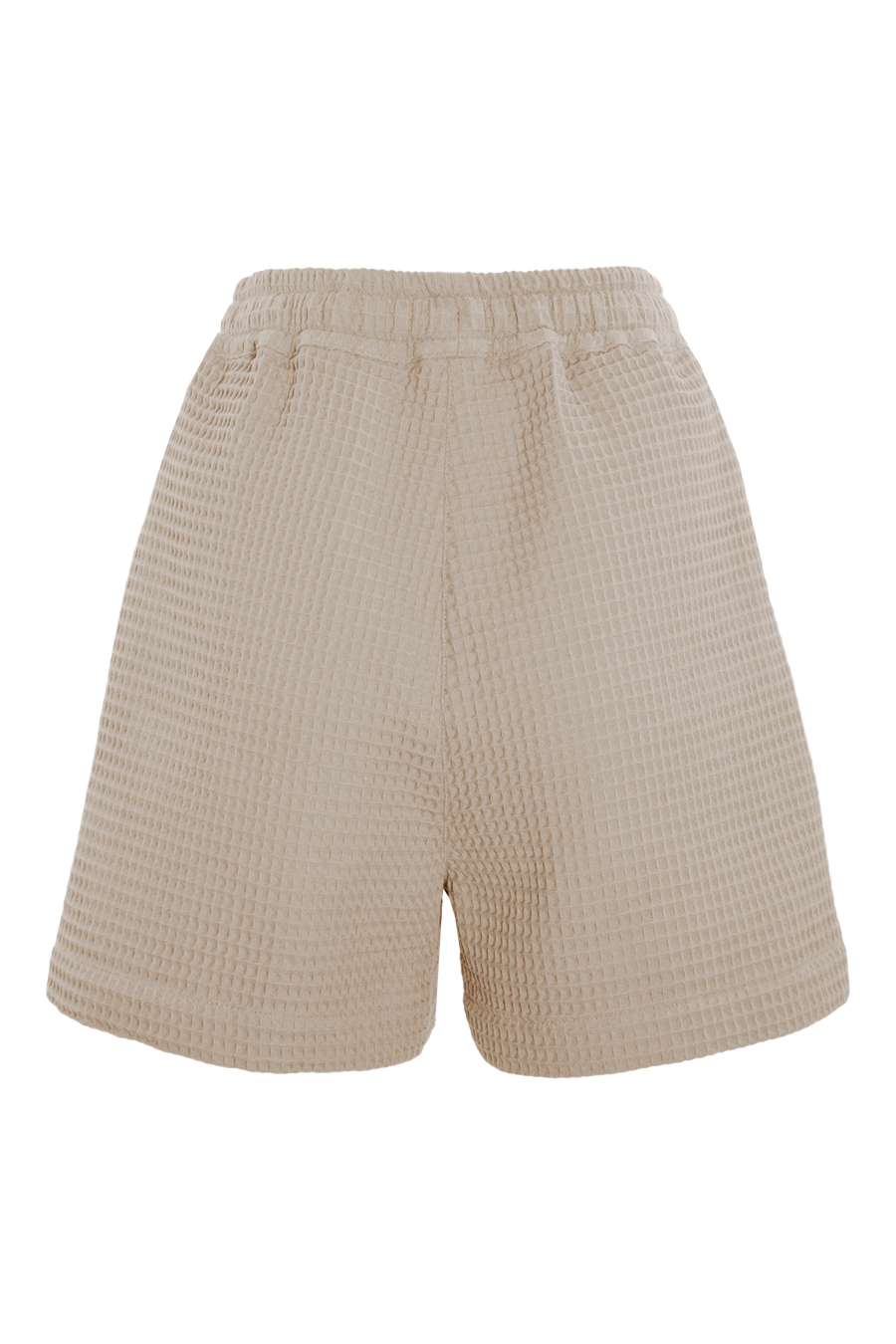 LIN High-Waist Shorts - White Waffle