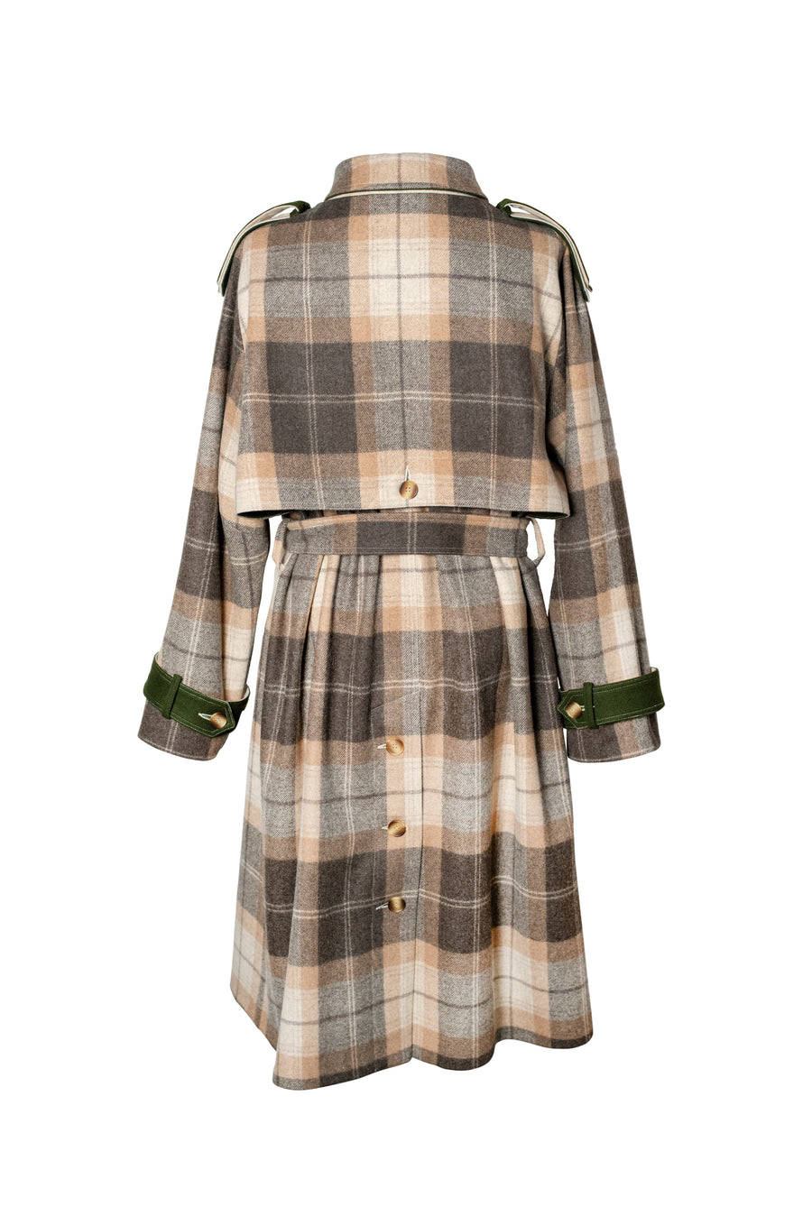 LENE Wool Coat - Checked Brown