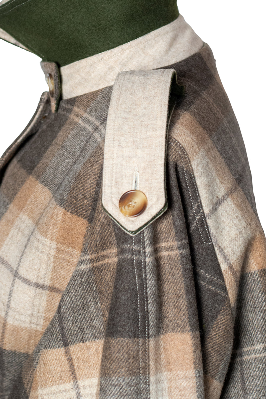 LENE Wool Coat - Checked Brown