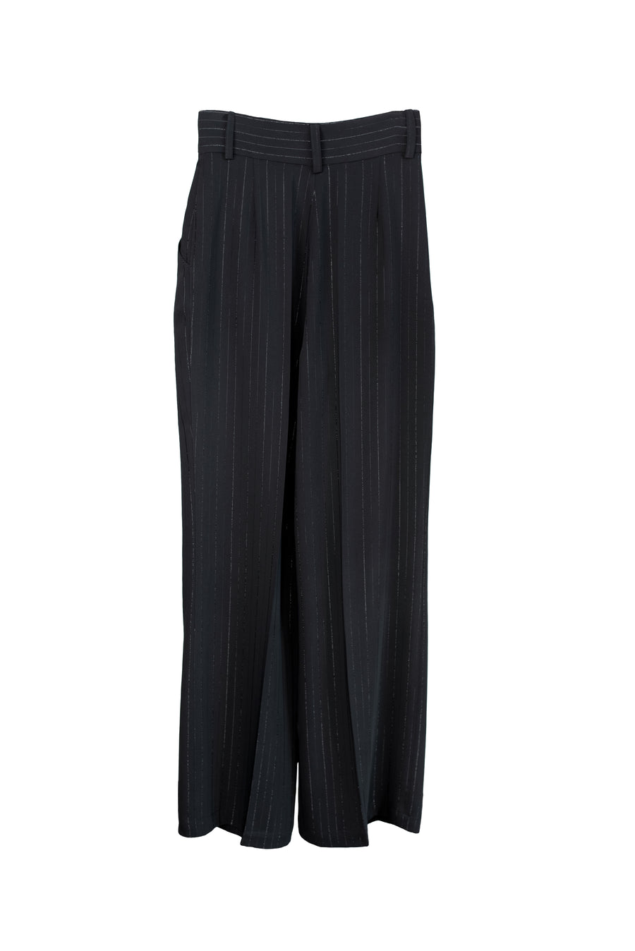 LYNA Striped Pants - Black