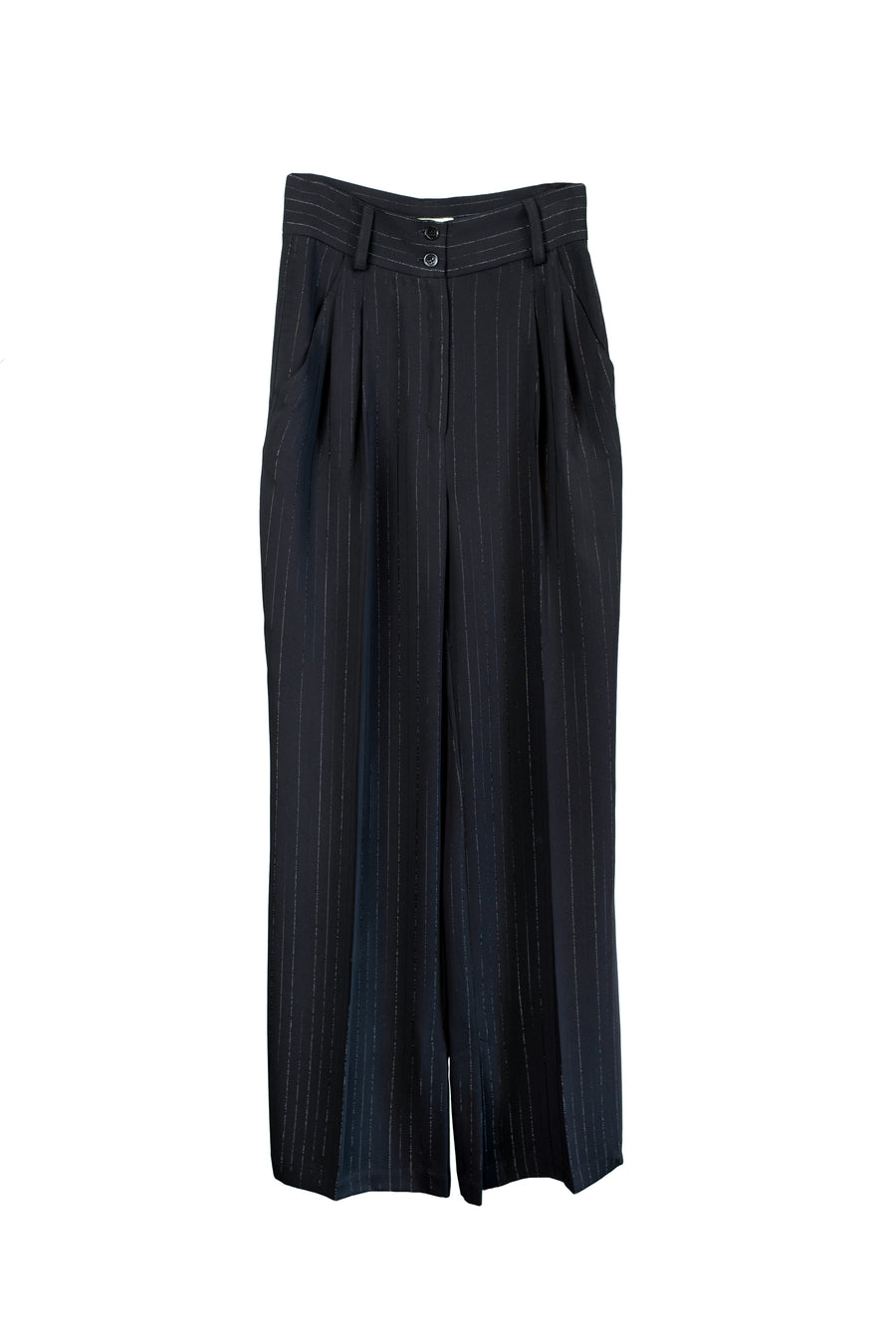 LYNA Striped Pants - Black