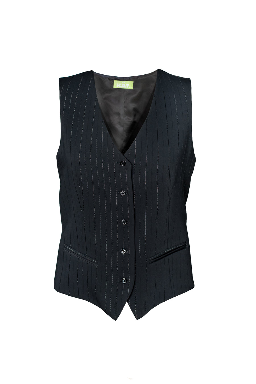 MARGOT Striped Vest - Black