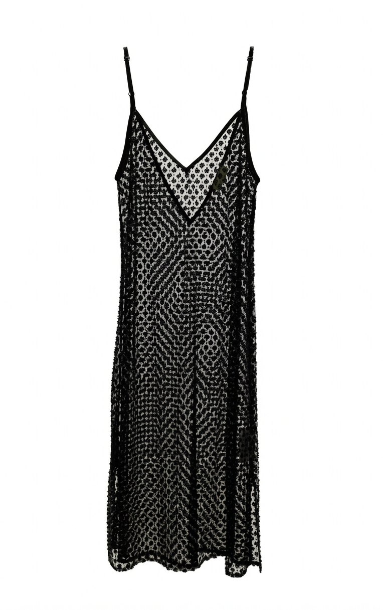 MICHELE Embellished Pearl Dress Mini/Midi - Black