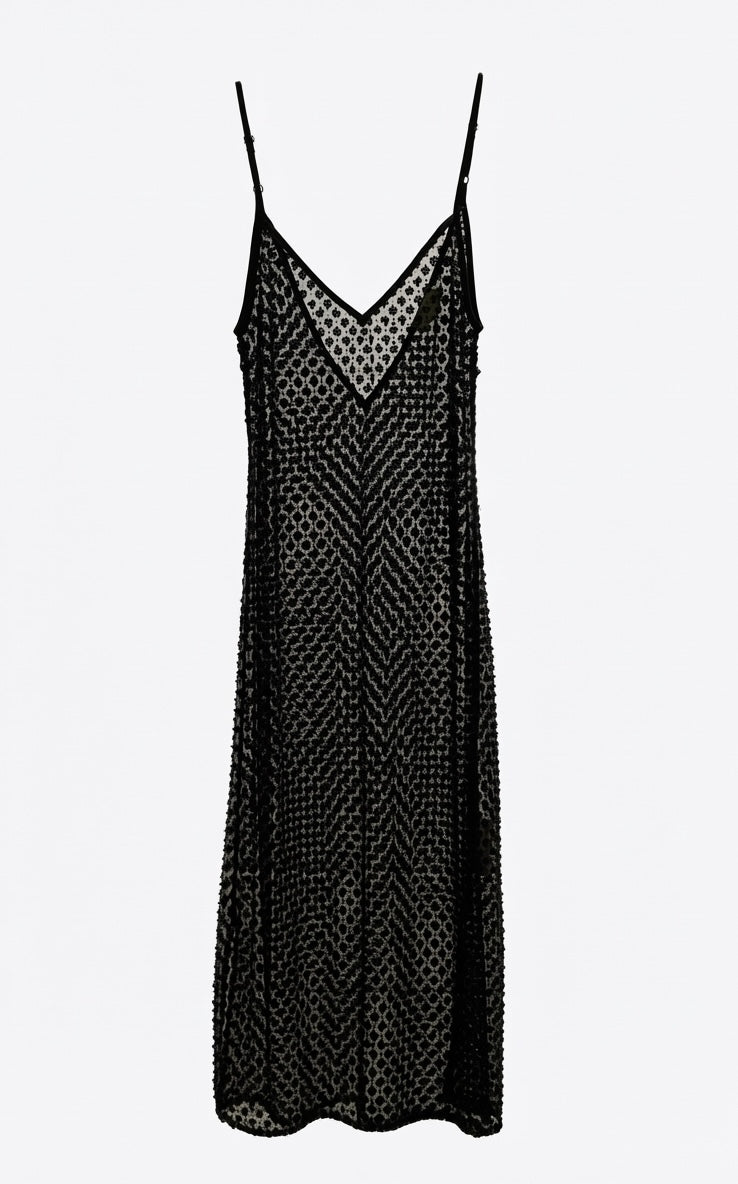 MICHELE Embellished Pearl Dress Mini/Midi - Black