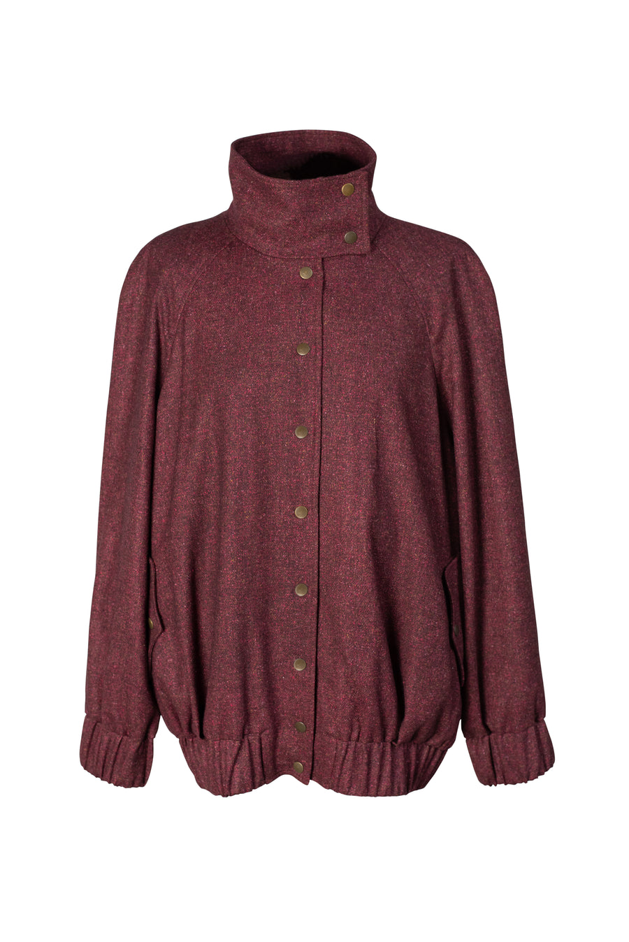 NIKO Wool Bomber Jacket -  Burgundy