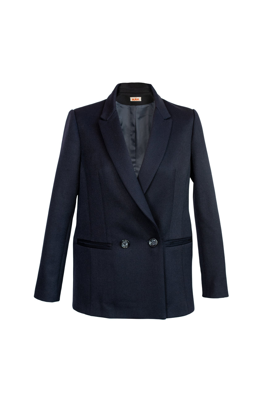 SAARA Fitted Wool Jacket - Dark Blue