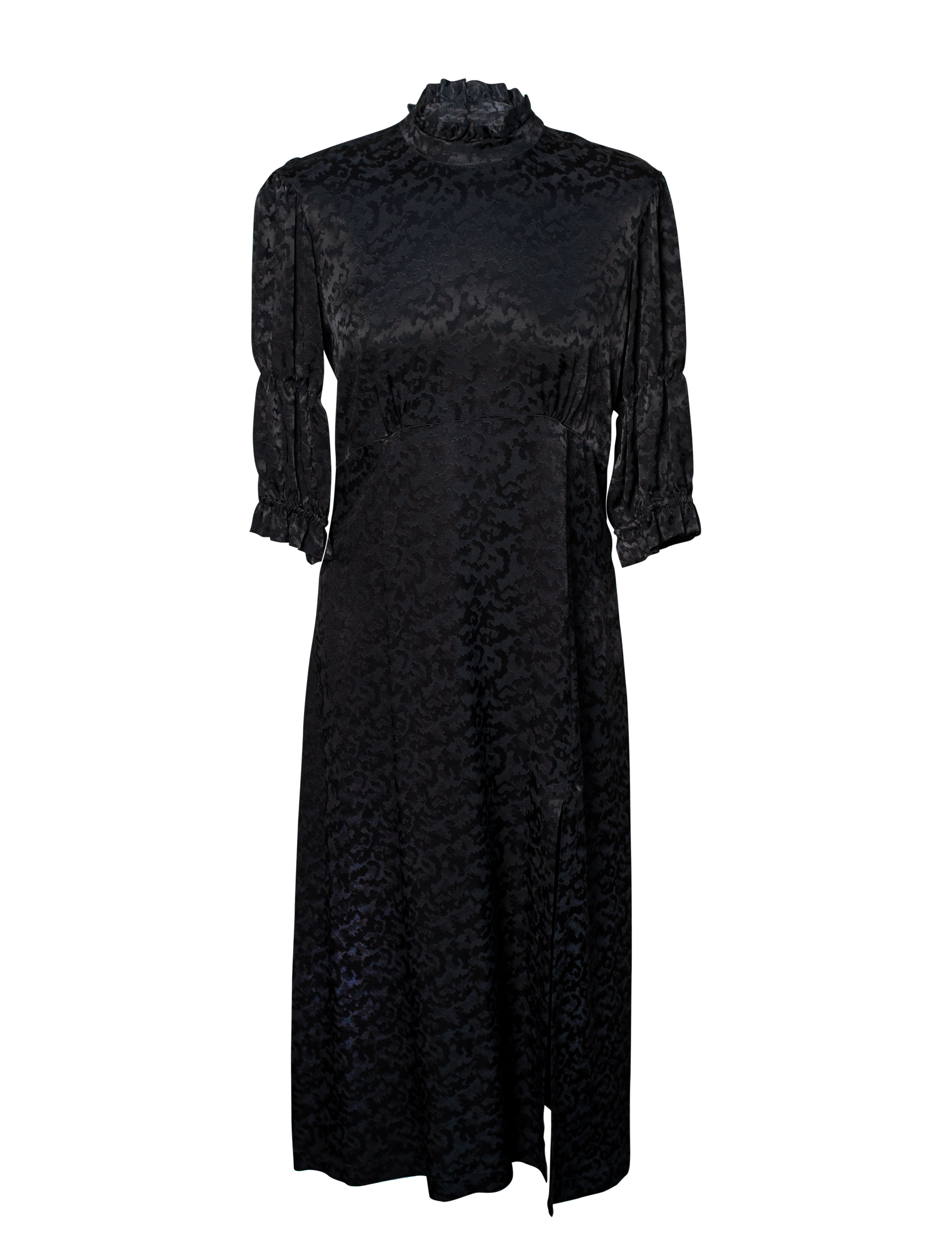 SELINE puff sleeved slit dress