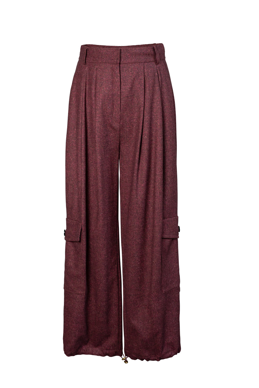 TARA Wool Pants - Burgundy
