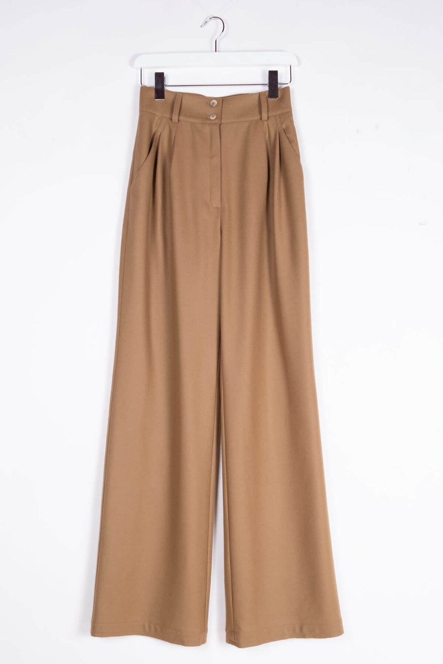 ELISE Wool Straight-leg Pants - Camel