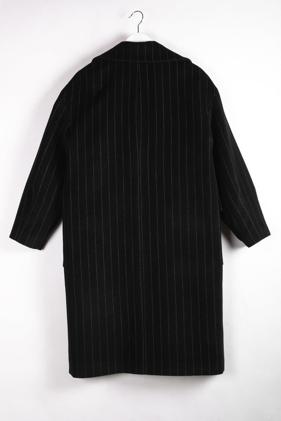 JOE Angora-blend Pinstripe Coat - Black