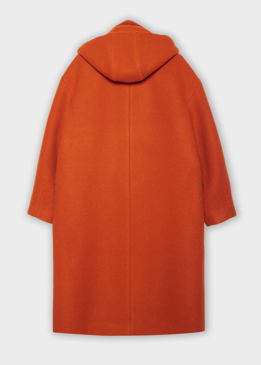 JOELL Hooded Wool Coat - Orange