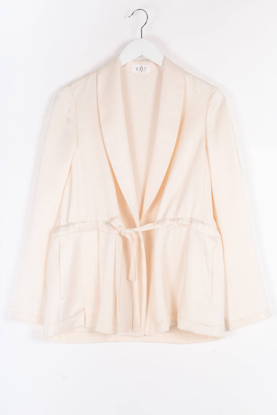 CURDIE Viscose Pleated Jacket - Ivory